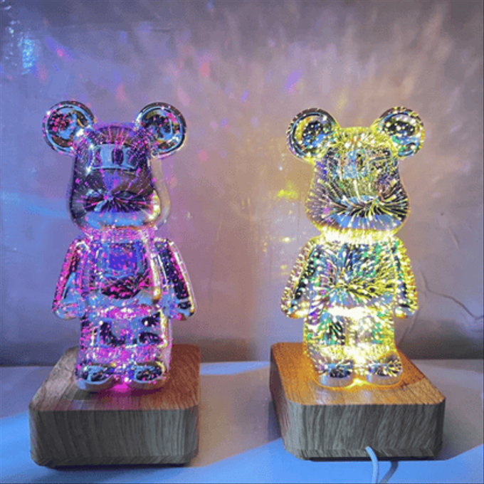 3D Glass Bear Lamp