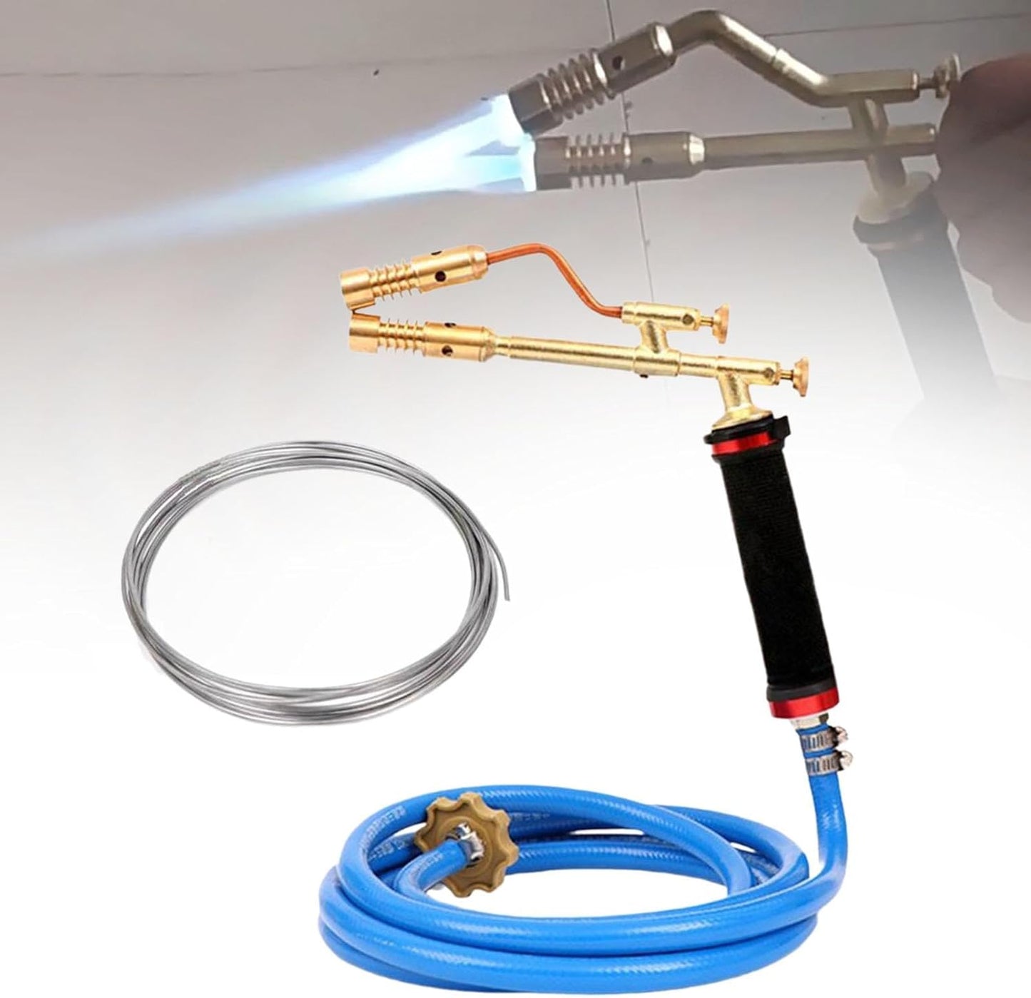 Double nozzle gas welding gun