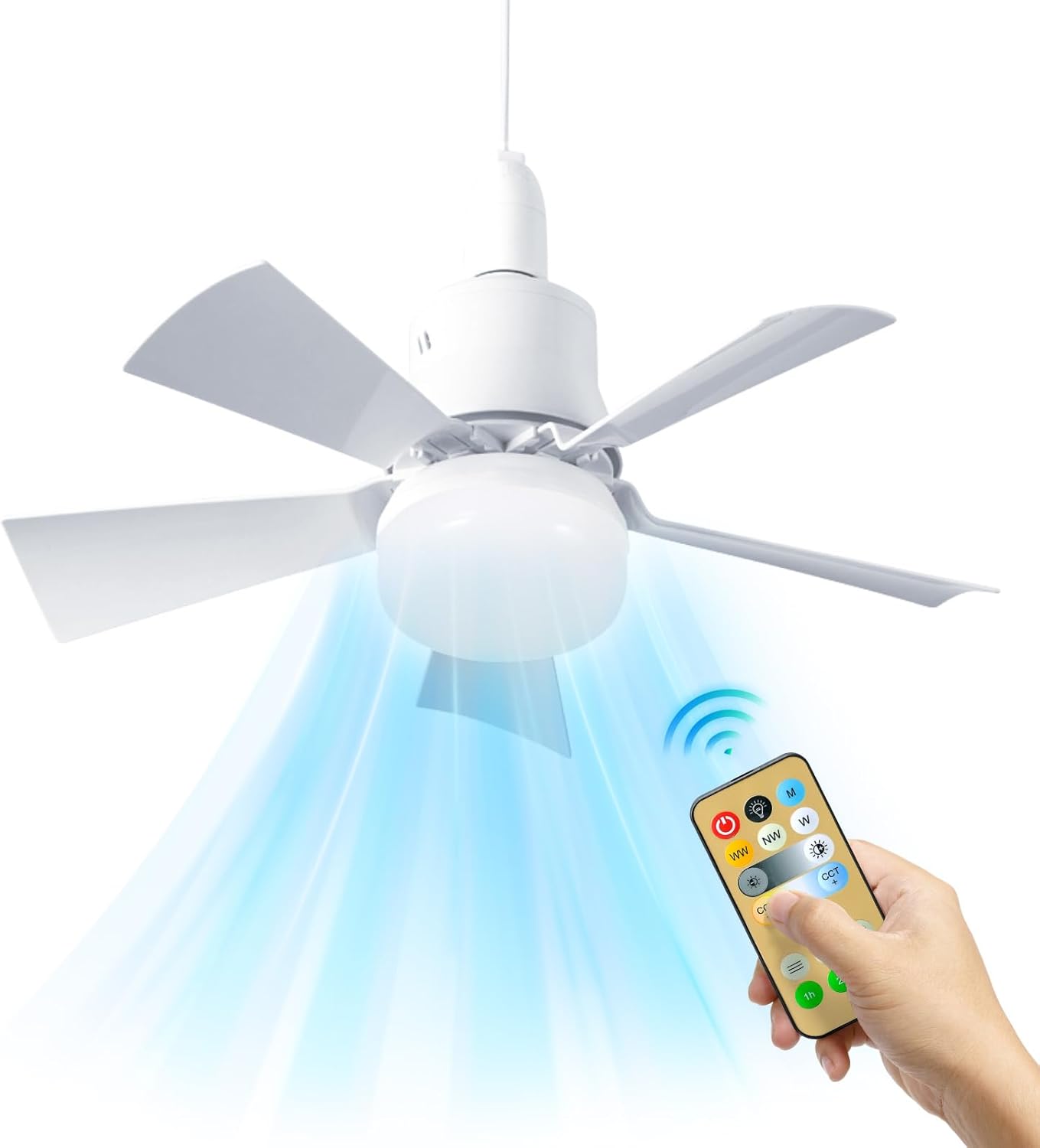 Ceiling fan with light and remote control