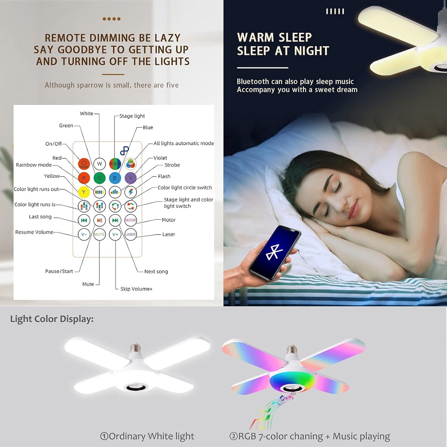 Bluetooth lamp Ceiling Fan Light