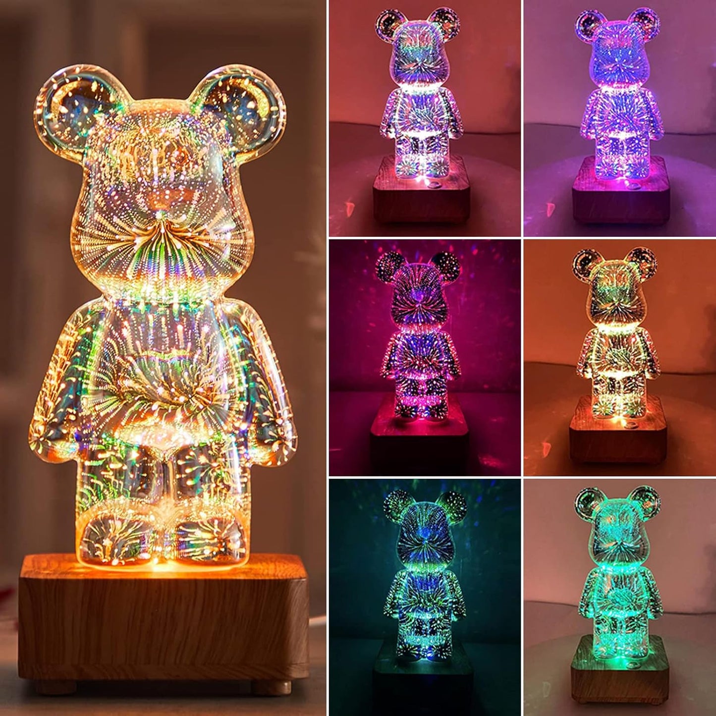 3D Glass Bear Lamp