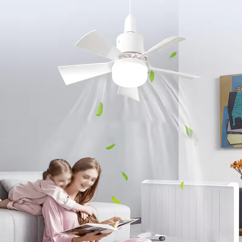 Ceiling fan with light and remote control