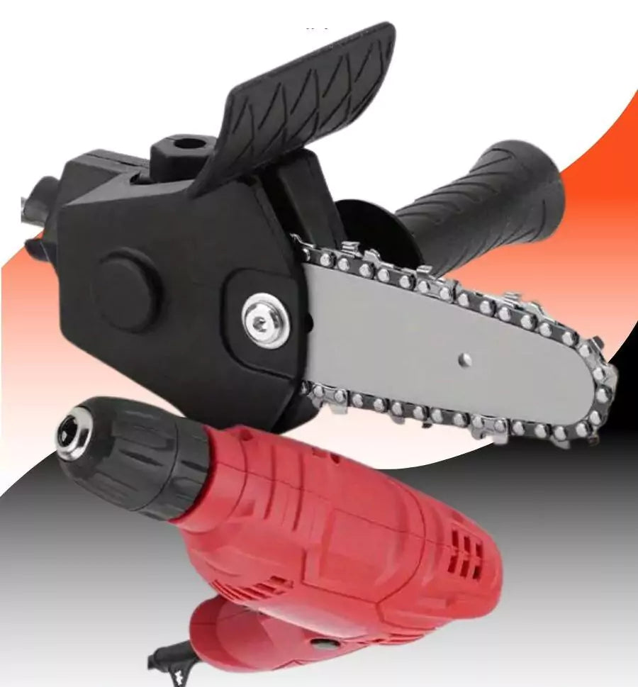 Adapter for converting a drill into a chainsaw