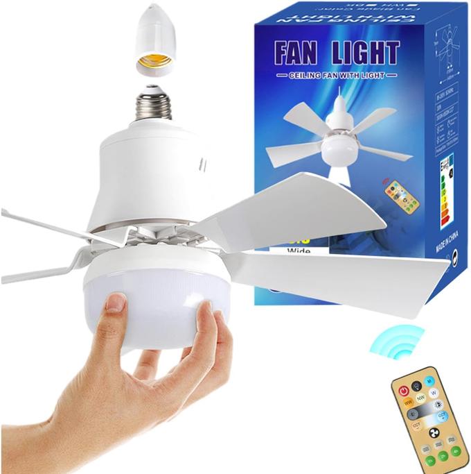 Ceiling fan with light and remote control