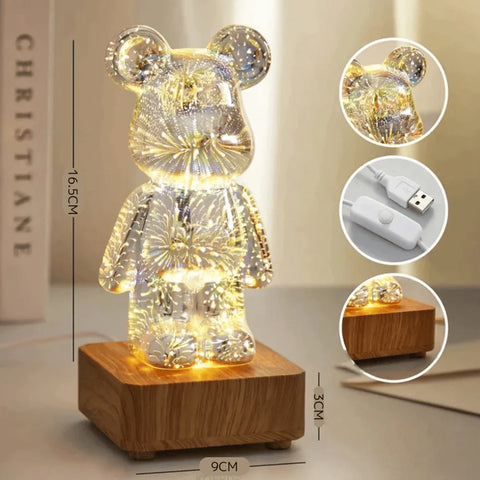 3D Glass Bear Lamp